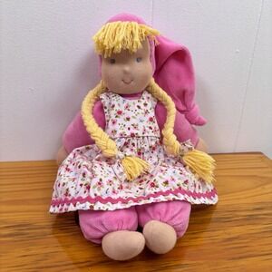 Kathe‎ Kruse Waldorf Baby Doll 13" Schatzi Soft Toy Pink Sweetheart Floral Dress